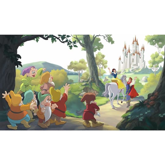 JL1377M 6 x 10.5 ft. Disney Princess Snow White - Happily Ever After XL Chair Rail Prepasted Mural